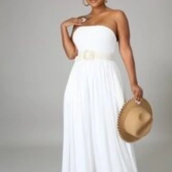 Boho Jumpsuit LARGE / Ivory my sexy styles by Jainmy Martinez has flow - Picture 1 of 1